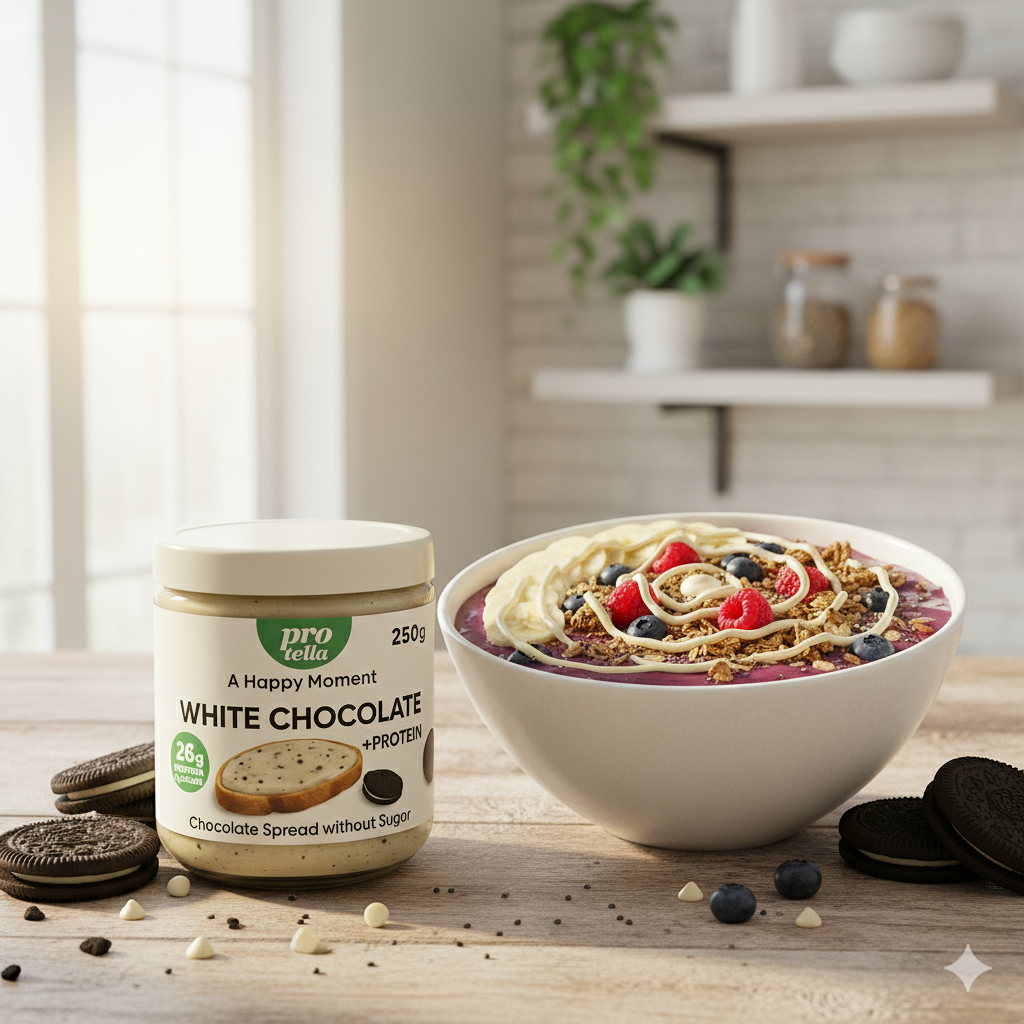 🥣 קערת "וייט פרוטלה" – דייסת שיבולת שועל עשירה (ללא תוספת סוכר)