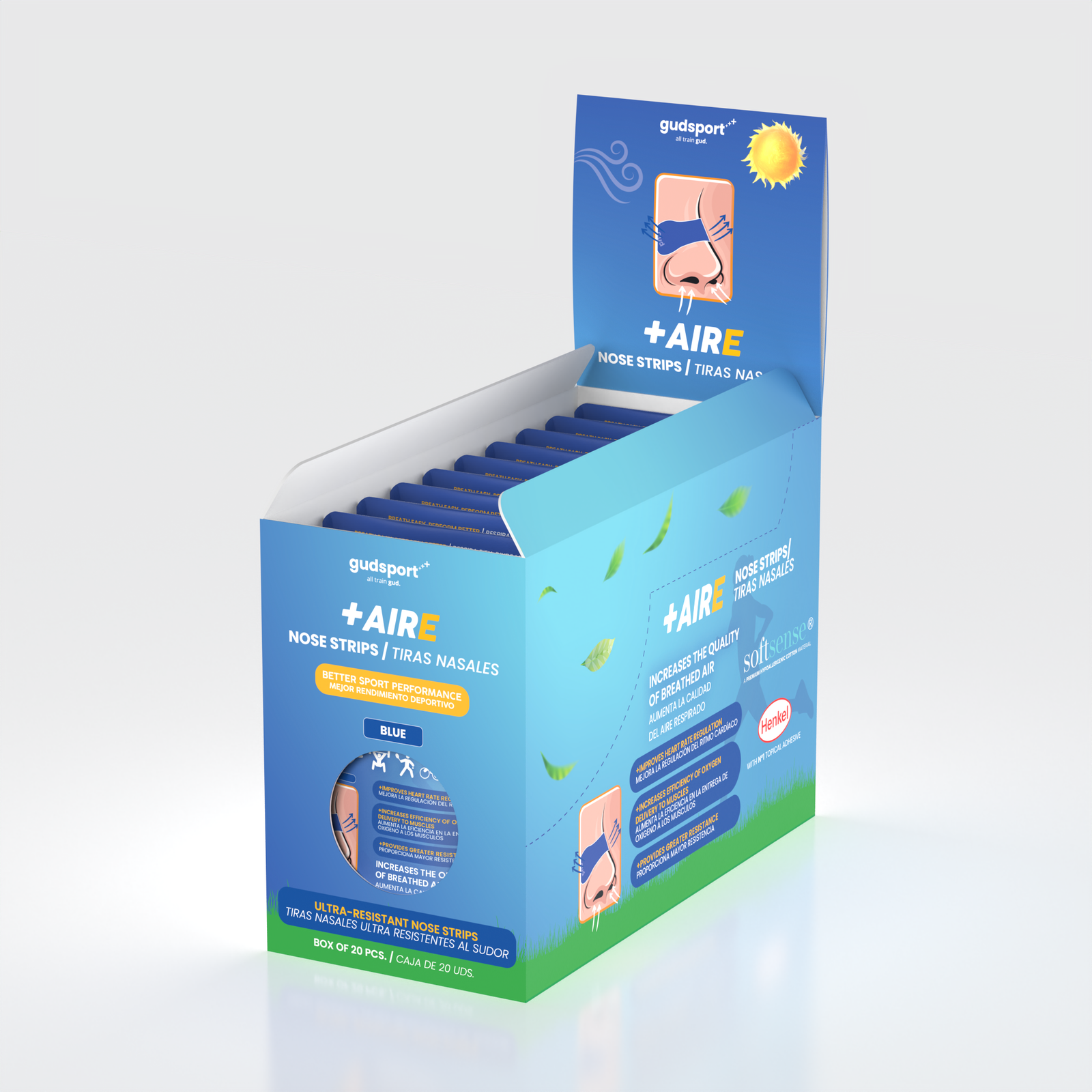 GudSlip מדבקות אף — אריזה שחורה