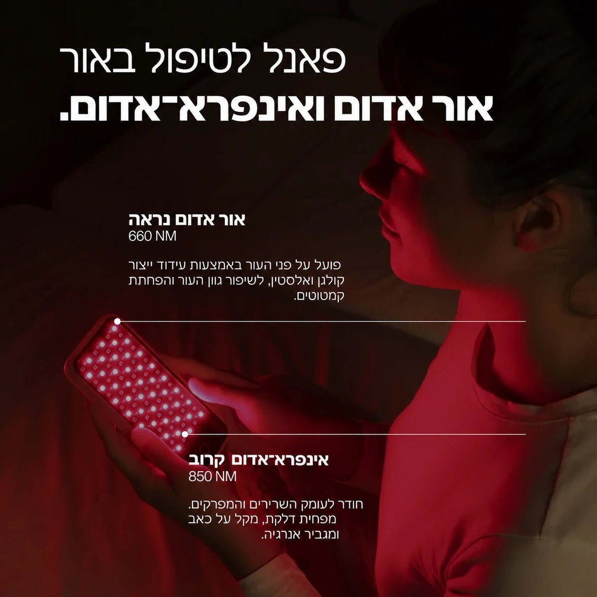 שקף המותג: אור אדום נראה 660nm ואינפרא-אדום קרוב 850nm